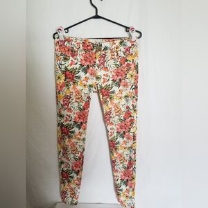 Zara Floral Denim Pants Ladies Size 6